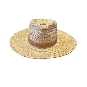 Wyeth by Todd Magill Natural Straw Rancher Hat Tan Leather Band O/S one  size